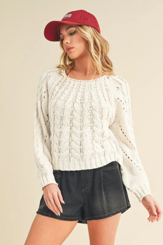 White Knit Sweater sold by Pinkblush