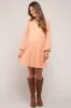 Light Pink Ribbed Mock Neck Long Sleeve Maternity Dress sold by Pinkblush