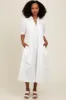 White Half Zip Midi Dress sold by Pinkblush