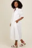 White Half Zip Midi Dress sold by Pinkblush