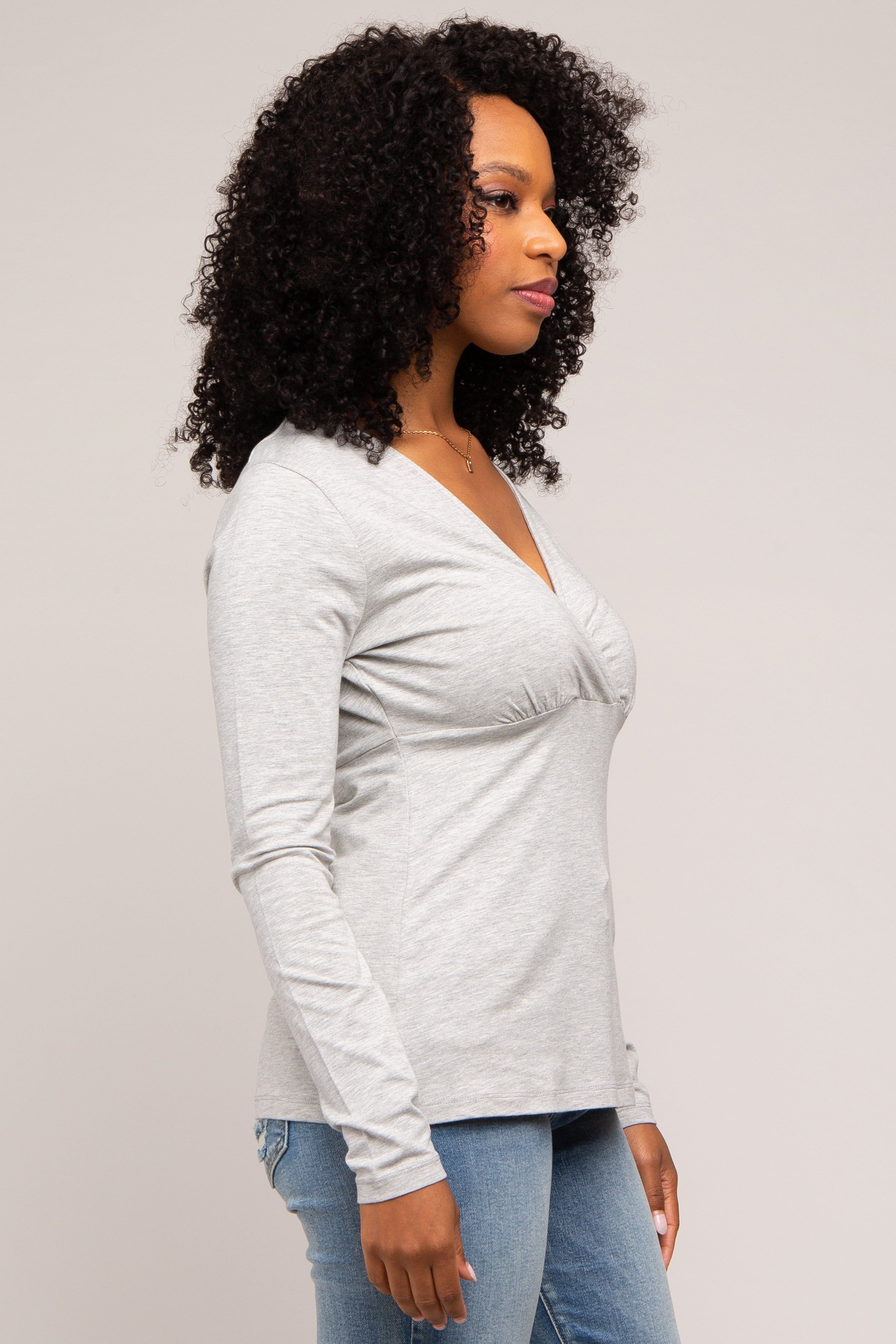 Heather Grey Bravado Designs Long Sleeve Nursing Top sold by Pinkblush product image thumbnail 2