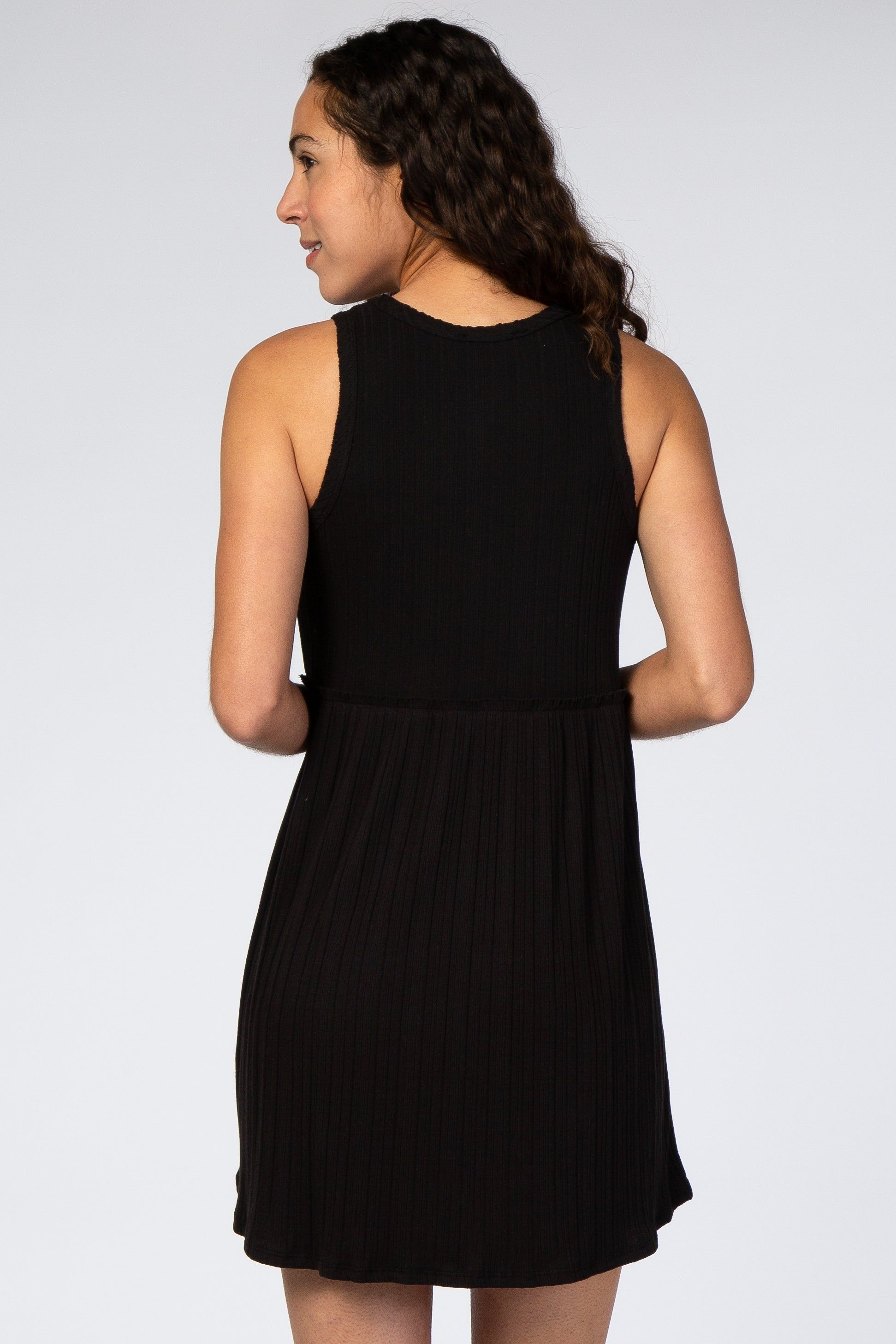 Black Ribbed Sleeveless Dress sold by Pinkblush product image thumbnail 3