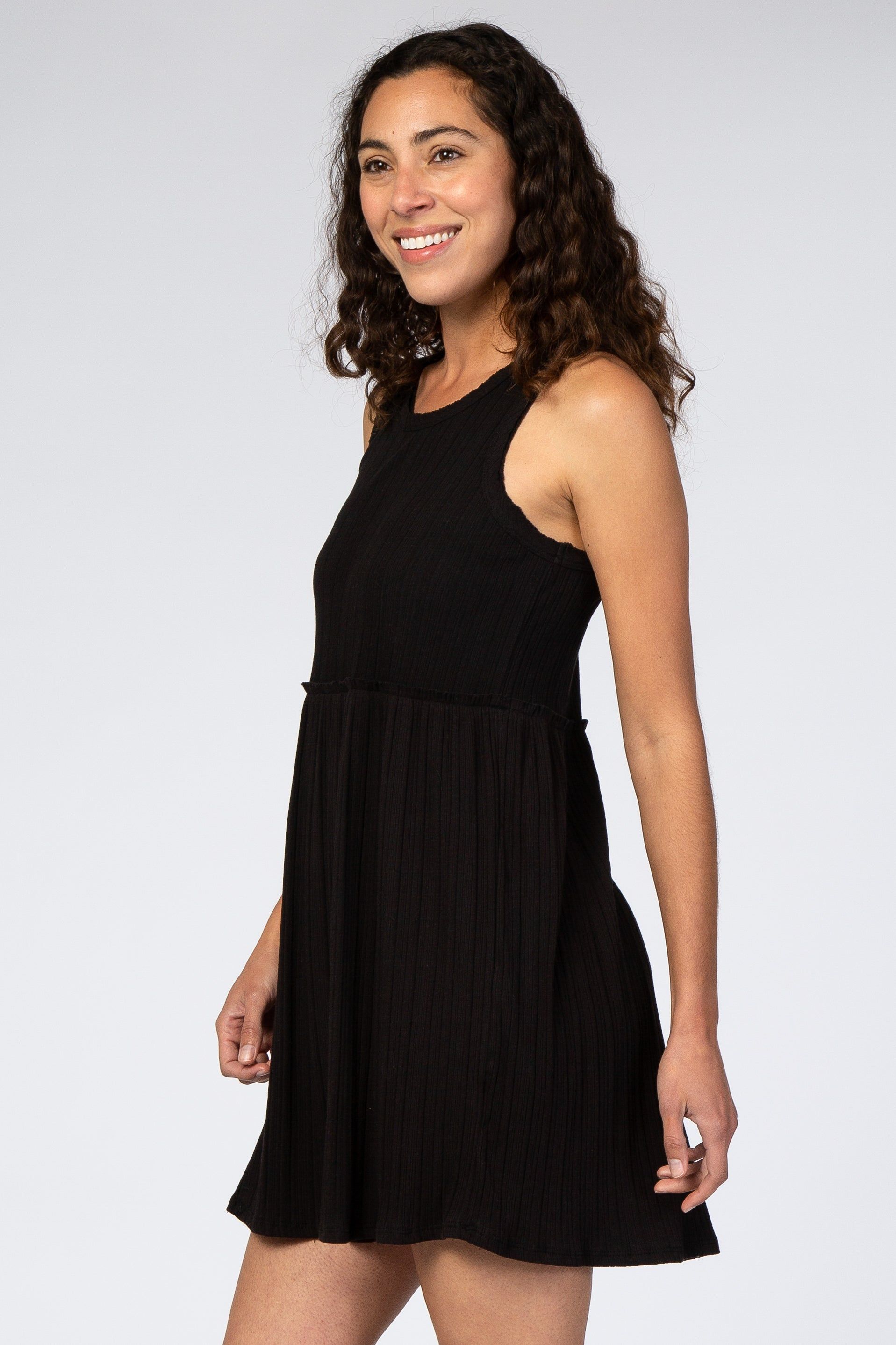 Black Ribbed Sleeveless Dress sold by Pinkblush product image thumbnail 2