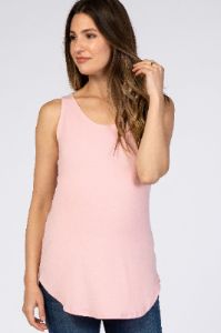 Light Pink Basic Sleeveless Maternity Top sold by Pinkblush
