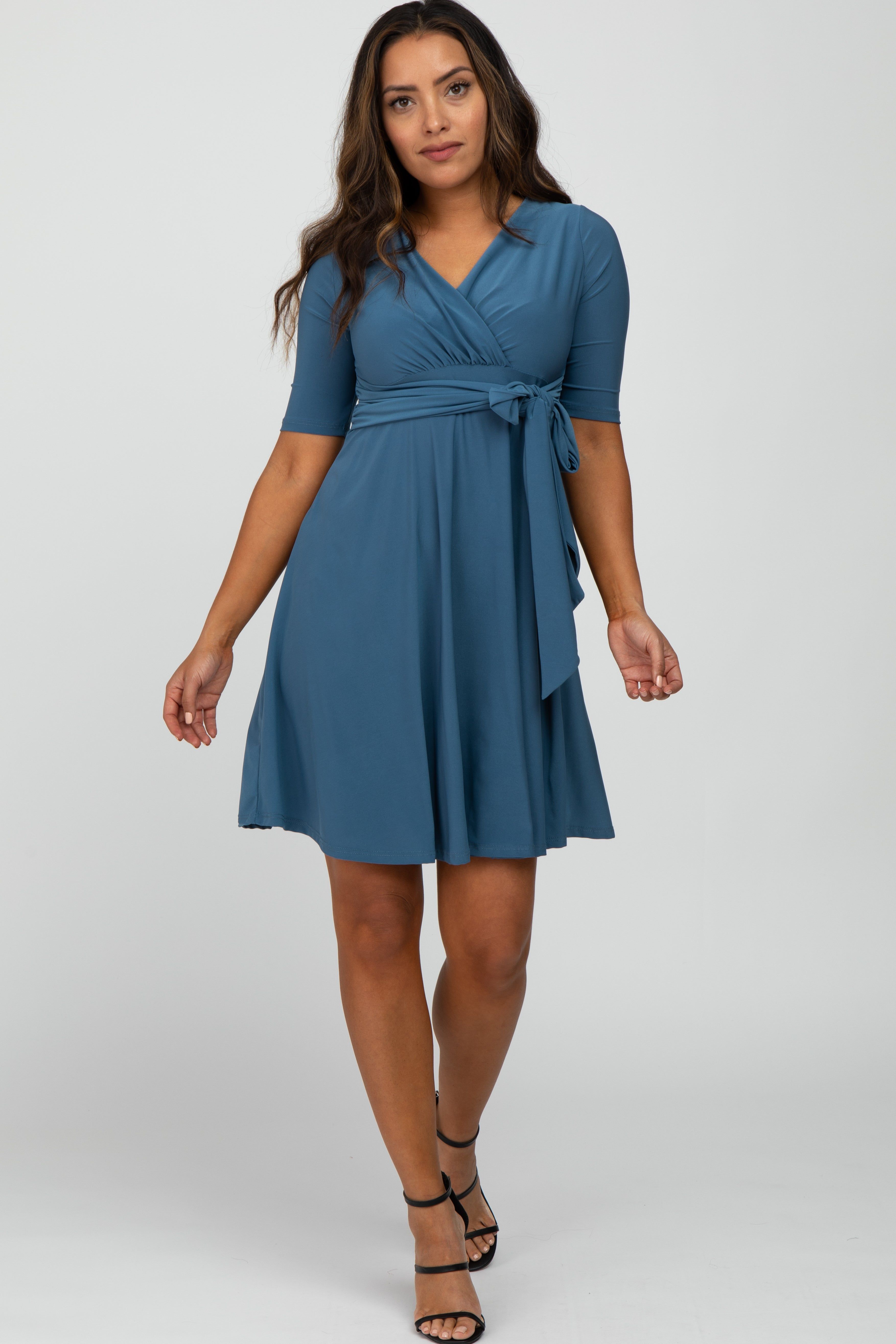 Blue Waist Tie Nursing Dress sold by Pinkblush product image thumbnail 2