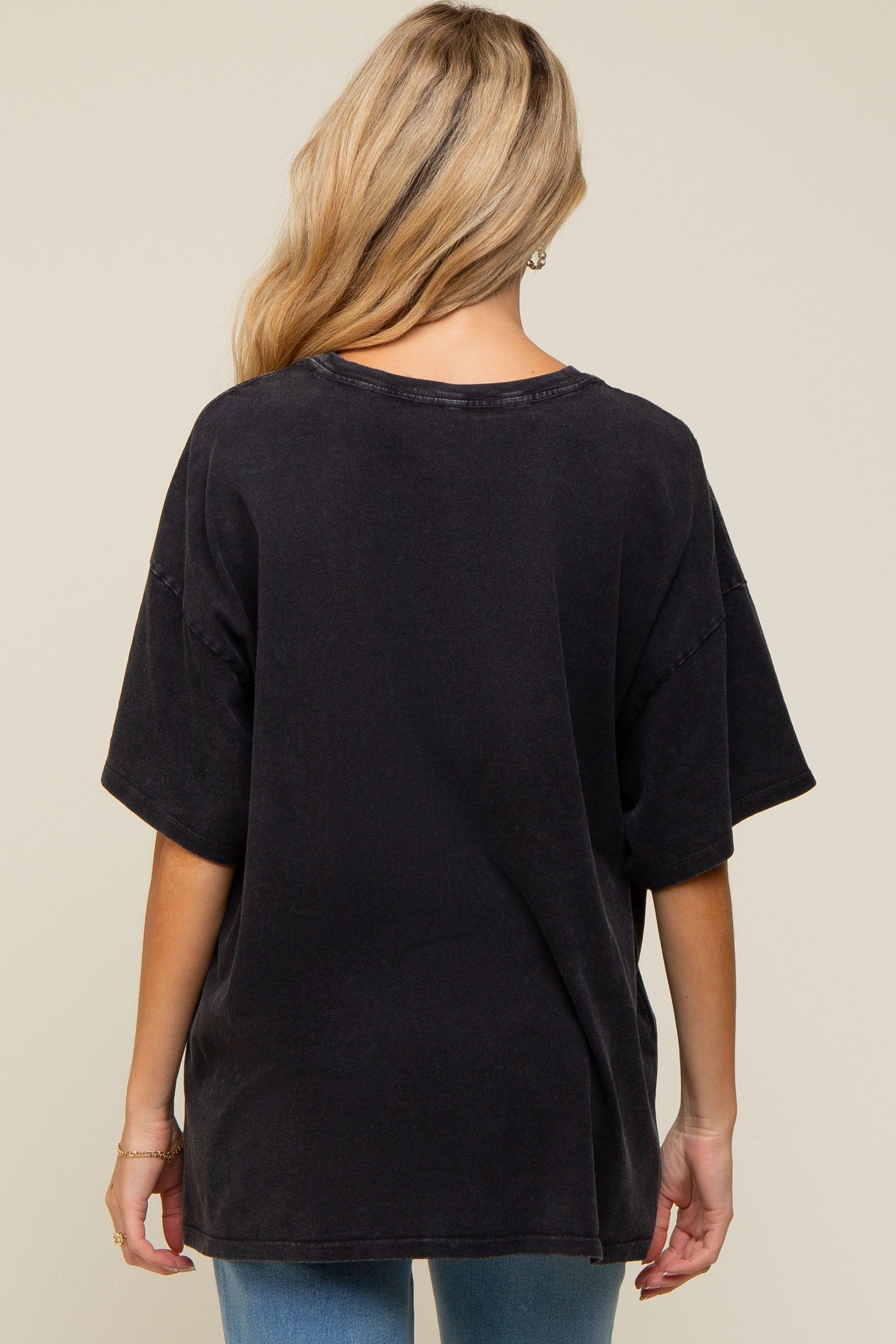 Black Faded Oversized Maternity T-Shirt sold by Pinkblush product image thumbnail 3