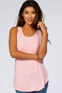 Light Pink Basic Sleeveless Maternity Top sold by Pinkblush