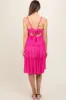 Fuchsia Ruffle Tiered Cutout Back Tie Maternity Dress sold by Pinkblush