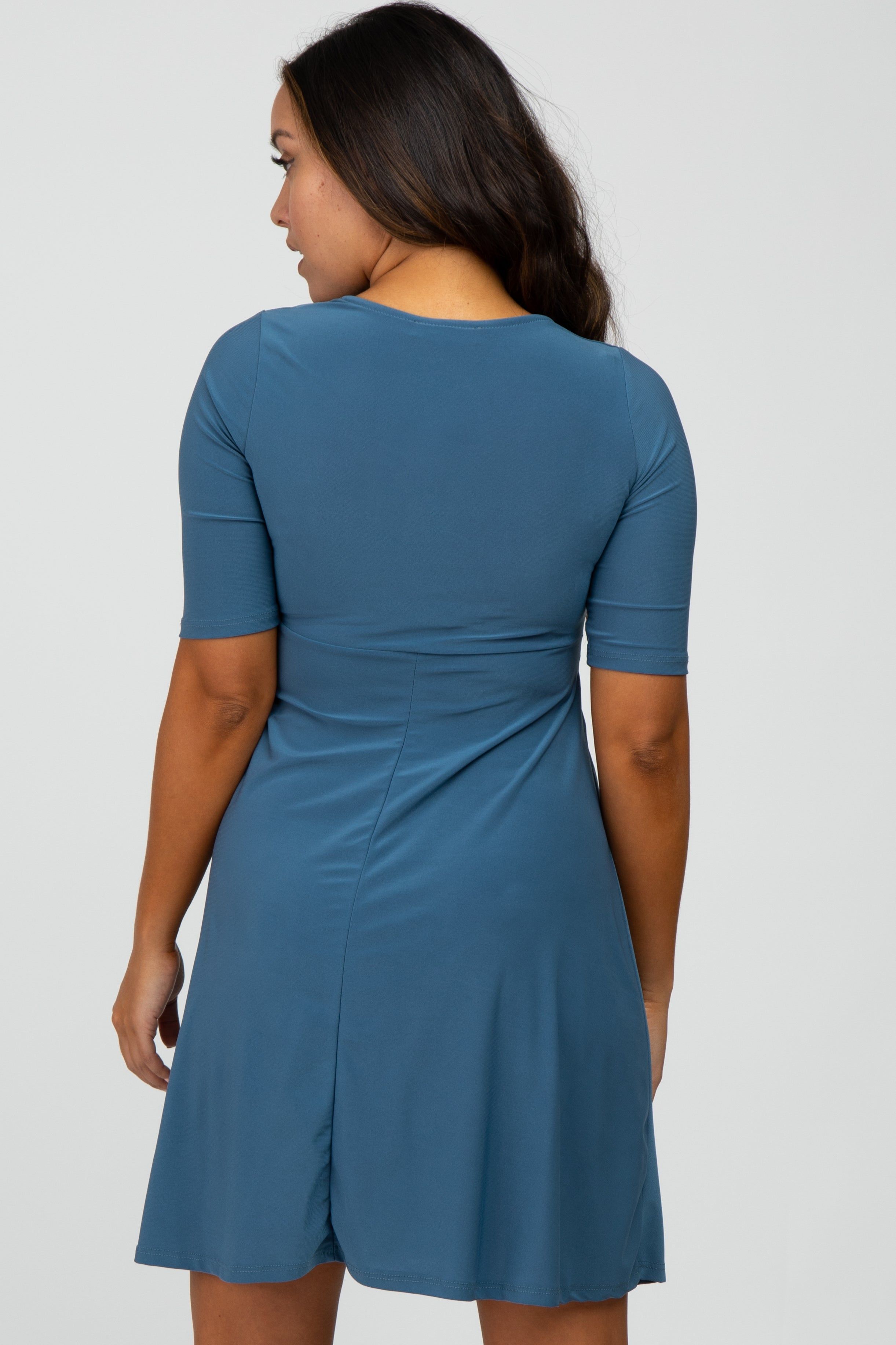 Blue Waist Tie Nursing Dress sold by Pinkblush product image thumbnail 4