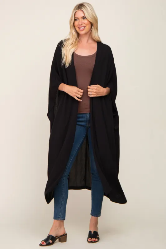 Black Open Front Long Coverup sold by Pinkblush