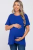 Royal Blue Oversized Short Sleeve Maternity Top sold by Pinkblush