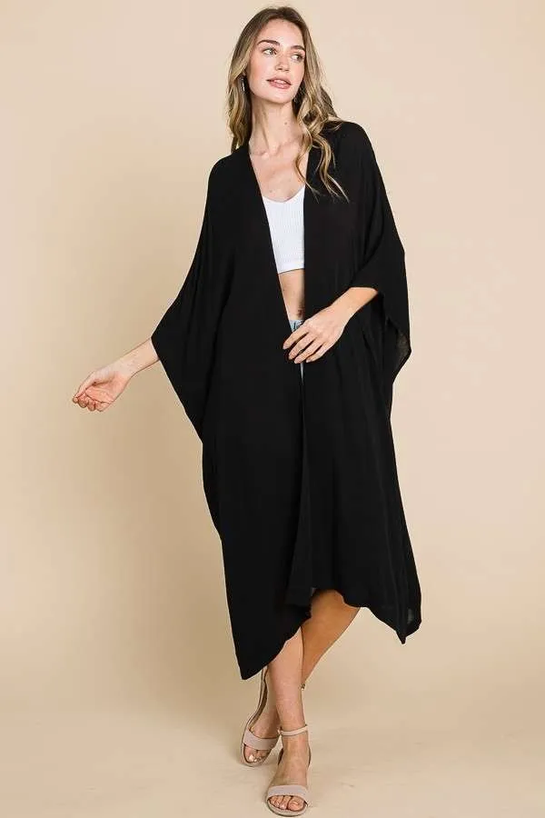 Black Open Front Long Coverup sold by Pinkblush product image thumbnail 5
