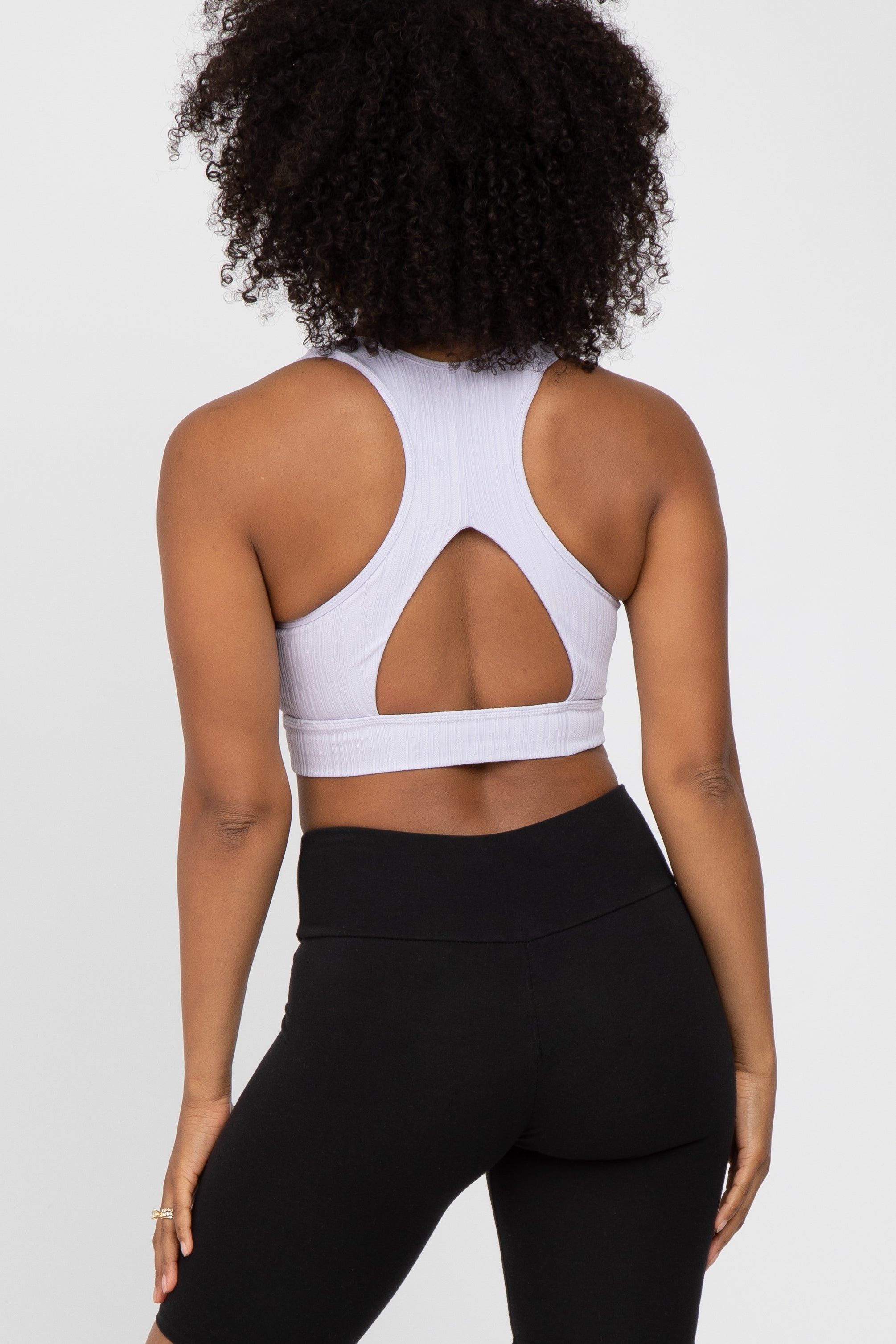 Lavender Ribbed Crossover Sports Bra sold by Pinkblush product image thumbnail 3