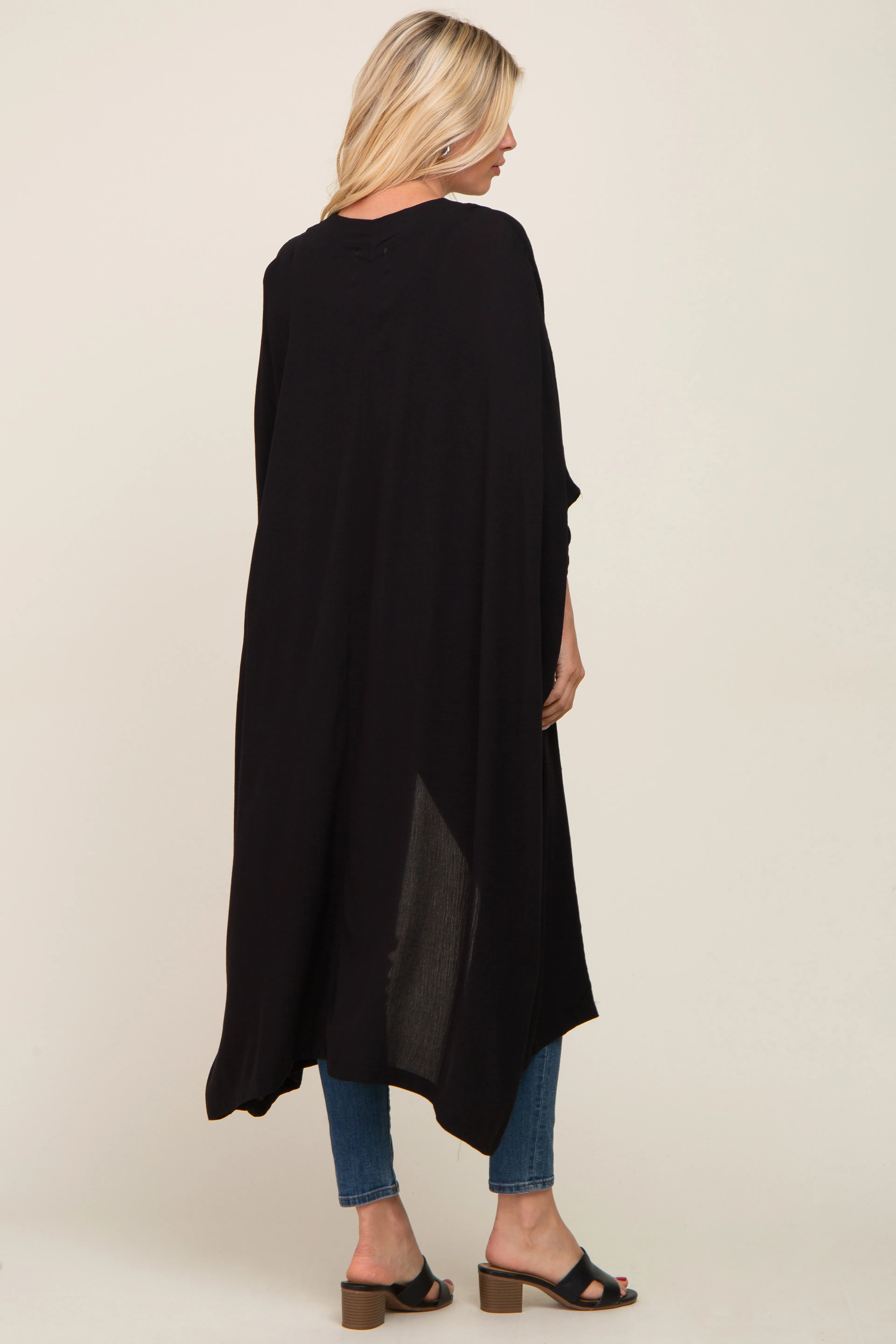Black Open Front Long Coverup sold by Pinkblush product image thumbnail 3