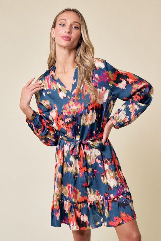 Teal Floral Print Dress sold by Pinkblush product image thumbnail 2