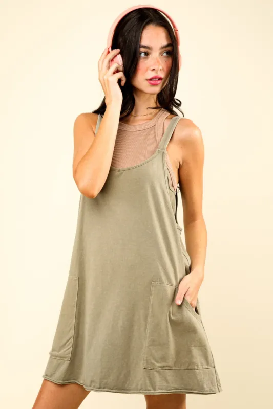Olive Comfy Knit Mini Dress with Shorts sold by Pinkblush