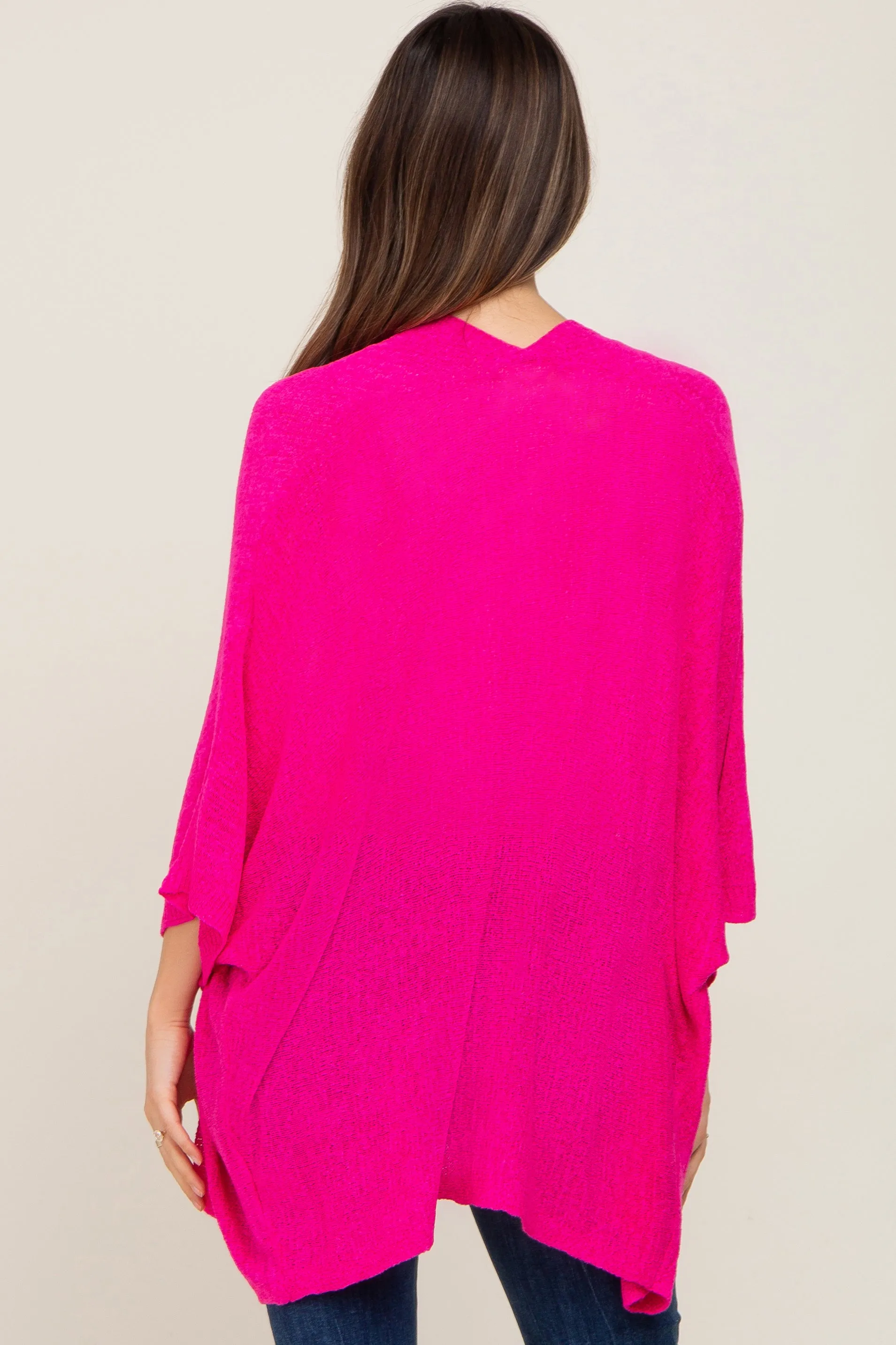 Fuchsia Dolman Short Sleeve Maternity Cardigan sold by Pinkblush product image thumbnail 3