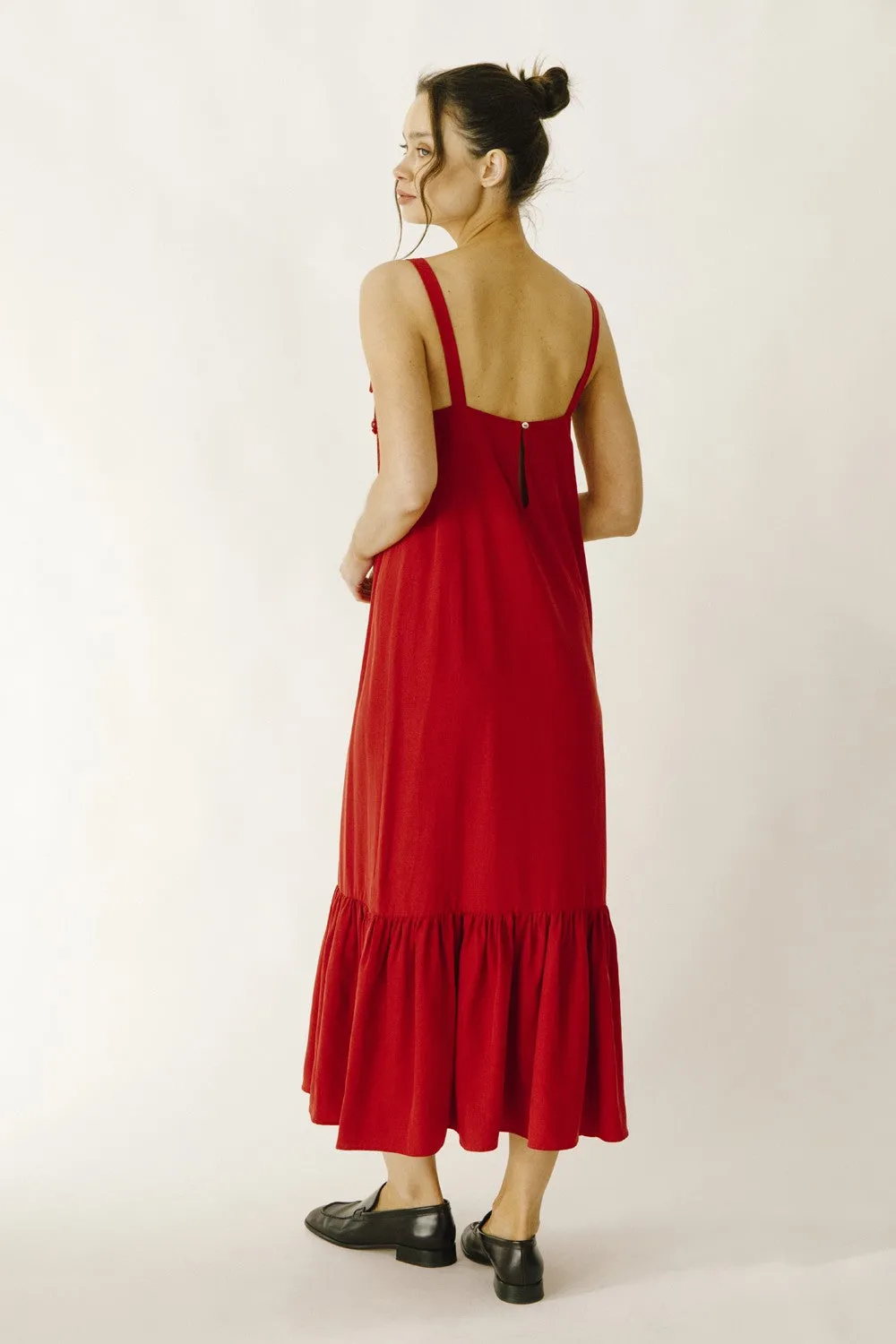 Red Monochromatic Shift Midi Dress sold by Pinkblush product image thumbnail 5