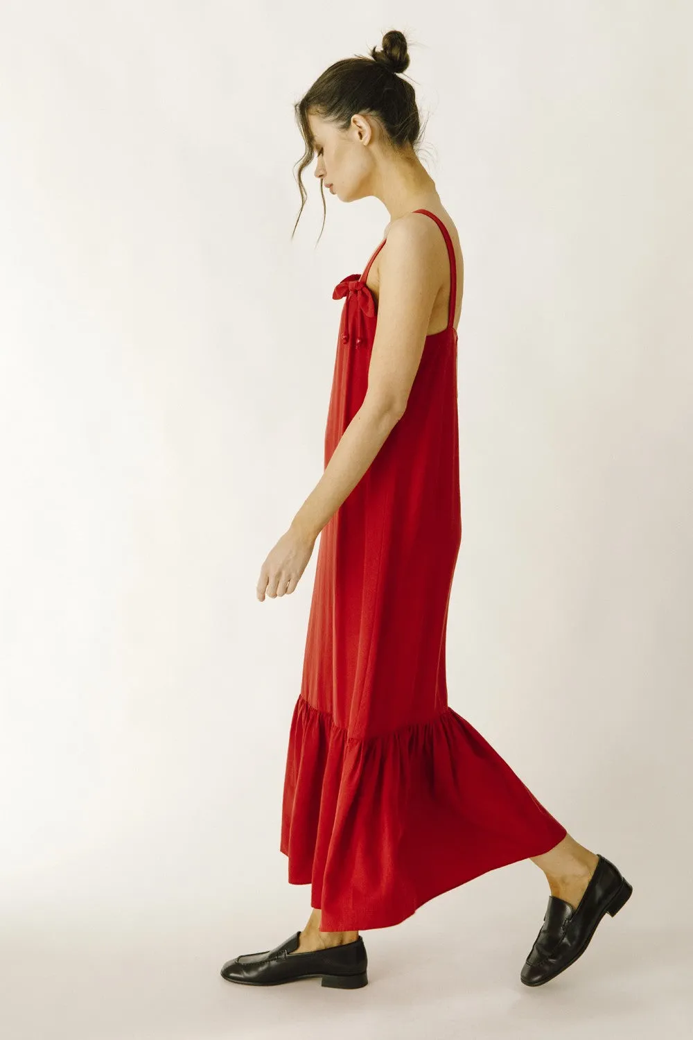 Red Monochromatic Shift Midi Dress sold by Pinkblush product image thumbnail 3