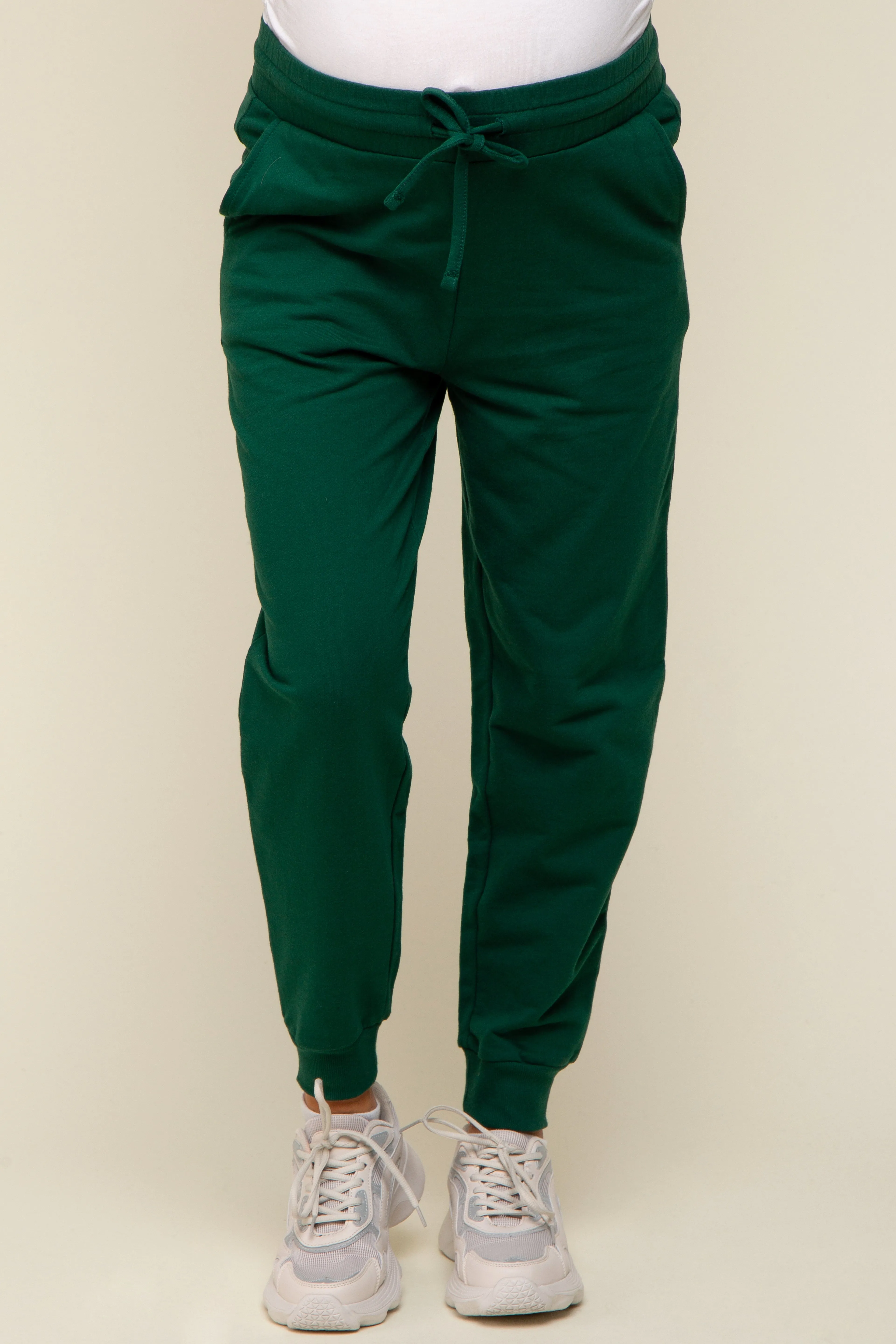 Forest Green Basic Drawstring Maternity Sweatpants sold by Pinkblush product image thumbnail 2