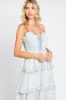 Light Blue Floral Sleeveless Tiered Maxi Dress sold by Pinkblush