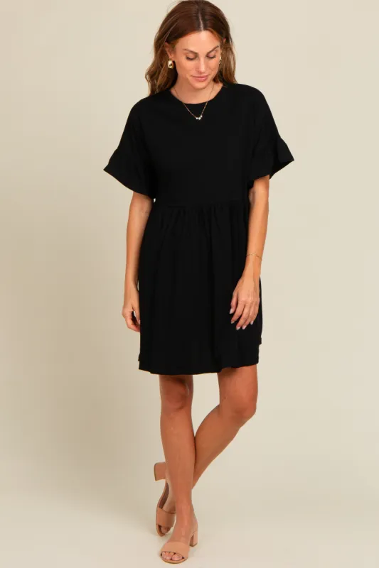 Black Ruffle Sleeve Dress sold by Pinkblush
