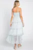 Light Blue Floral Sleeveless Tiered Maxi Dress sold by Pinkblush