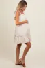 Cream Ruffle Hem Maternity Mini Dress sold by Pinkblush