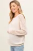 Cream Crochet Detail Sleeve Knit Maternity Top sold by Pinkblush