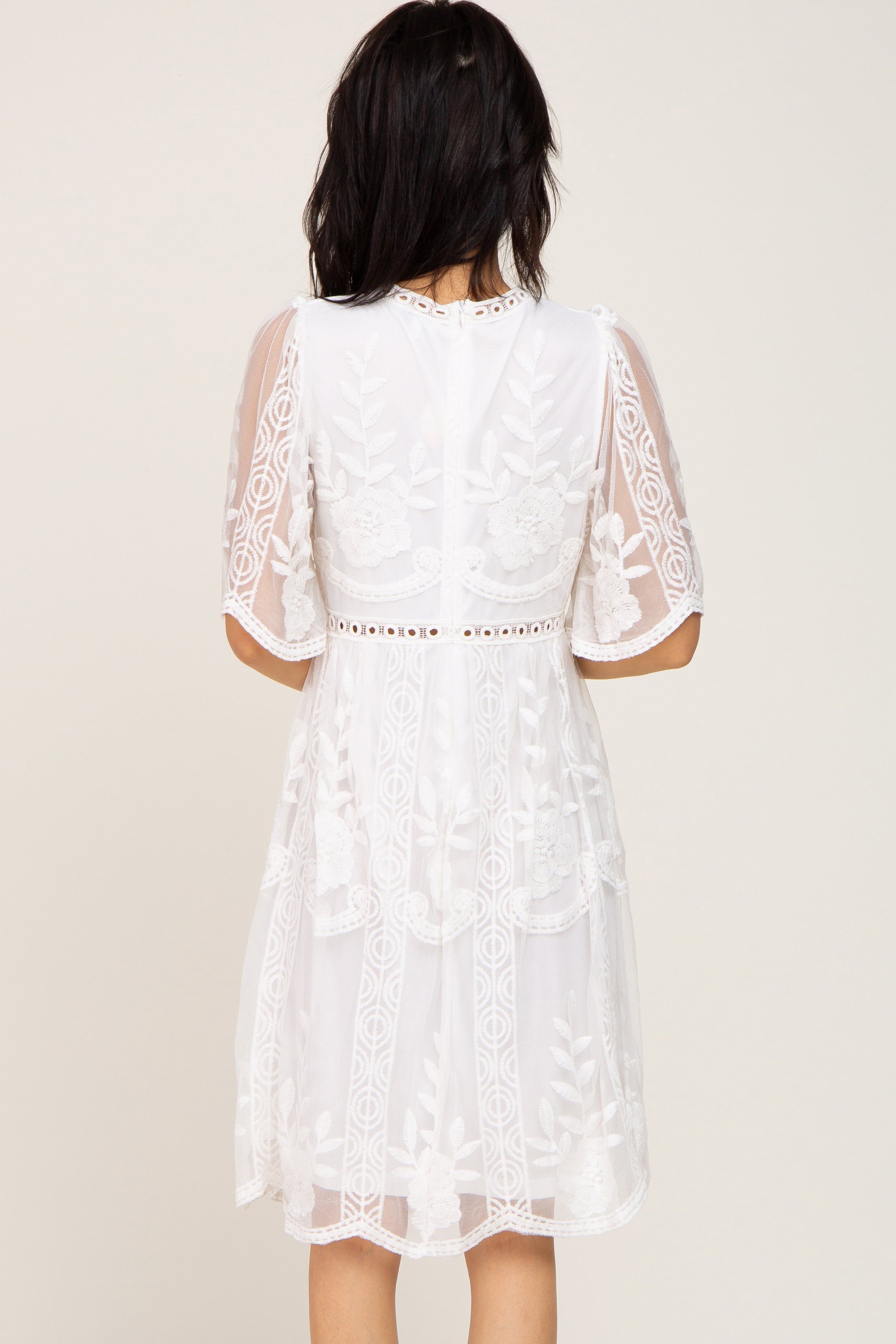 Ivory Lace Mesh Overlay Dress sold by Pinkblush product image thumbnail 4