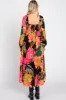 Black Floral Long Sleeve Midi Dress sold by Pinkblush