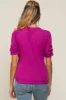 Fuchsia Puff Sleeve Maternity Top sold by Pinkblush