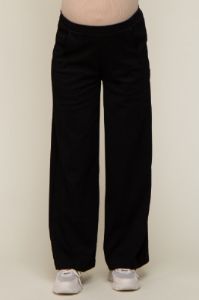 Black Basic Wide Leg Maternity Lounge Pants sold by Pinkblush