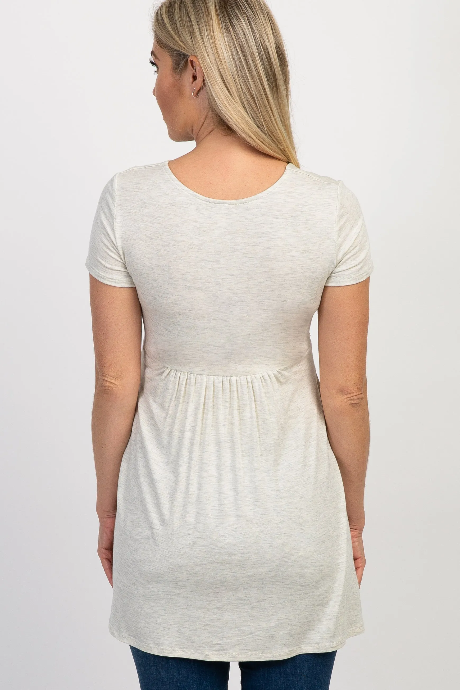 PinkBlush Beige Draped Front Maternity/Nursing Top sold by Pinkblush product image thumbnail 4