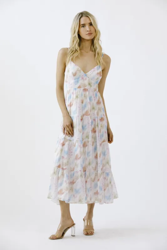 Multi Floral Leaves Midi Dress sold by Pinkblush