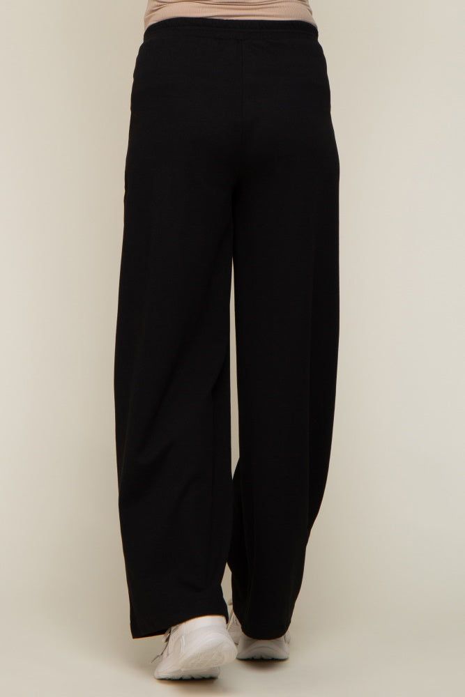 Black Basic Wide Leg Maternity Lounge Pants sold by Pinkblush product image thumbnail 4