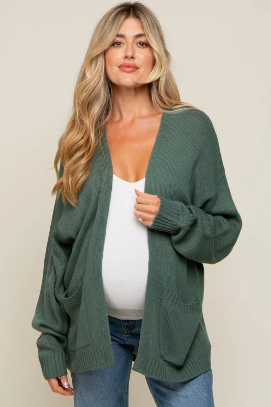 Olive Basic Maternity Knit Cardigan sold by Pinkblush