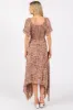 Brown Twist Front Cutout Maxi Dress sold by Pinkblush