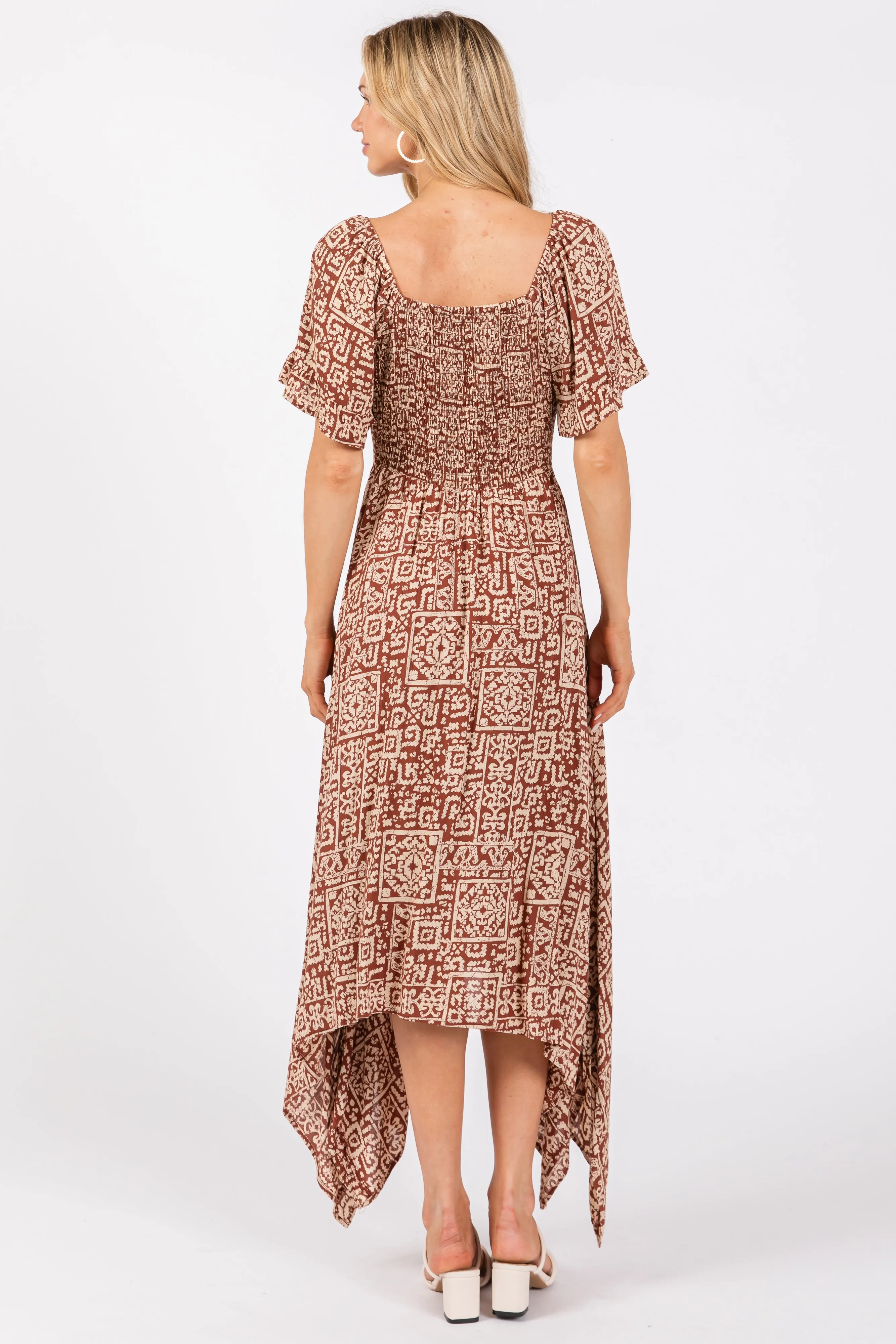 Brown Twist Front Cutout Maxi Dress sold by Pinkblush product image thumbnail 3