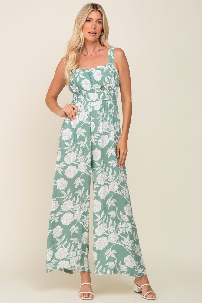 Mint Floral Sweetheart Neck Jumpsuit sold by Pinkblush product image thumbnail 6