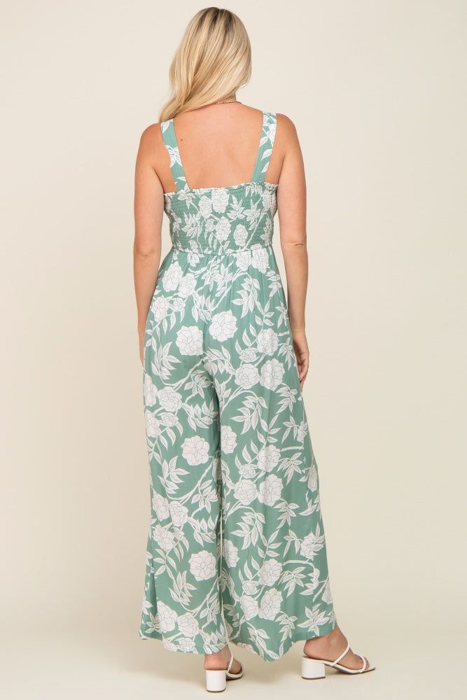 Mint Floral Sweetheart Neck Jumpsuit sold by Pinkblush product image thumbnail 3