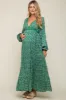 Green Floral Lace Accent Side Slit Maternity Maxi Dress sold by Pinkblush
