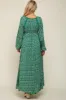 Green Floral Lace Accent Side Slit Maternity Maxi Dress sold by Pinkblush