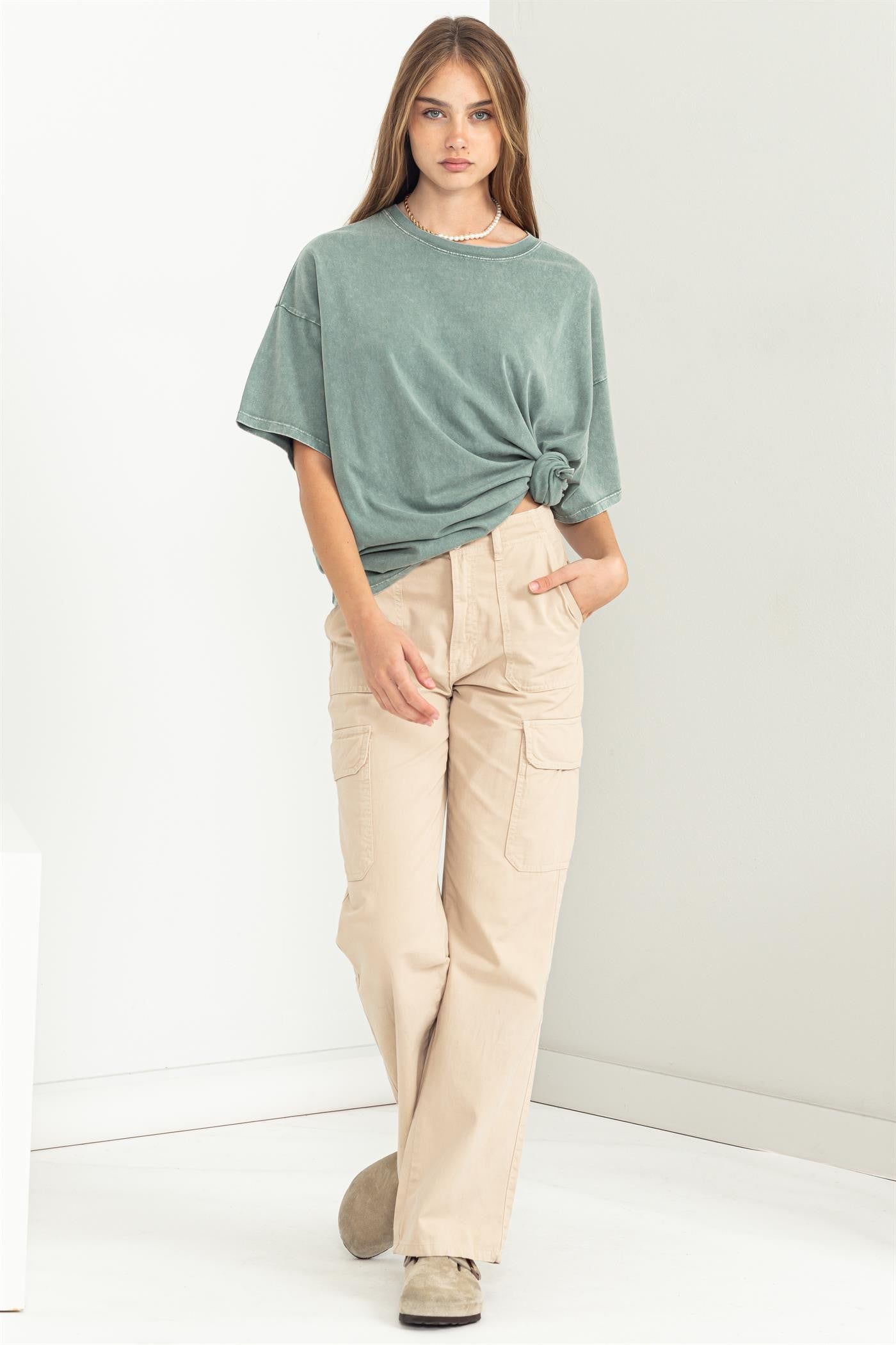 Sage Faded Oversized Maternity T-Shirt sold by Pinkblush product image thumbnail 5