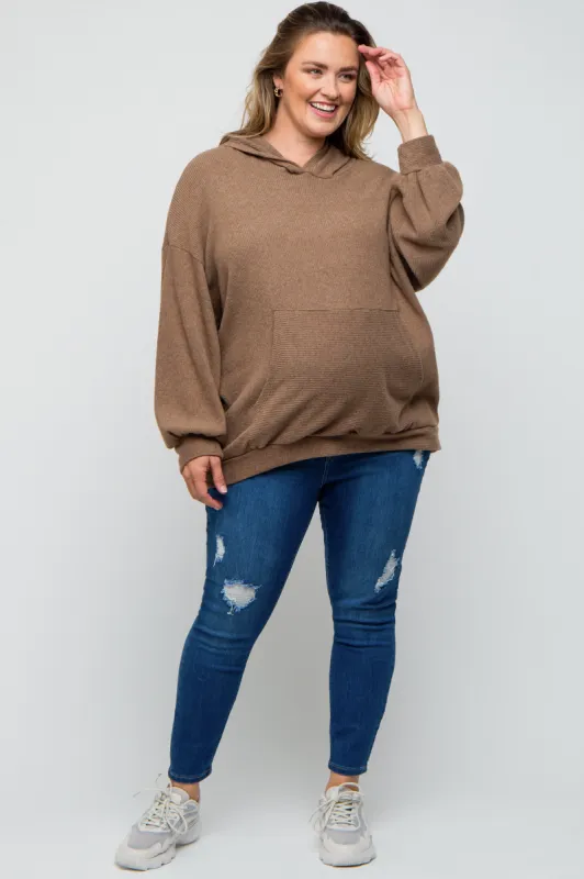 Blue Distressed Crop Skinny Maternity Plus Jeans sold by Pinkblush