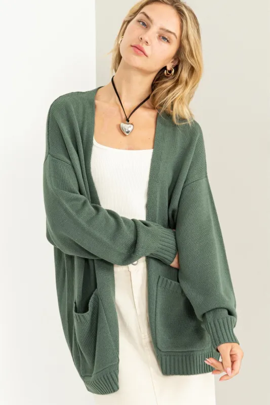 Olive Basic Knit Cardigan sold by Pinkblush