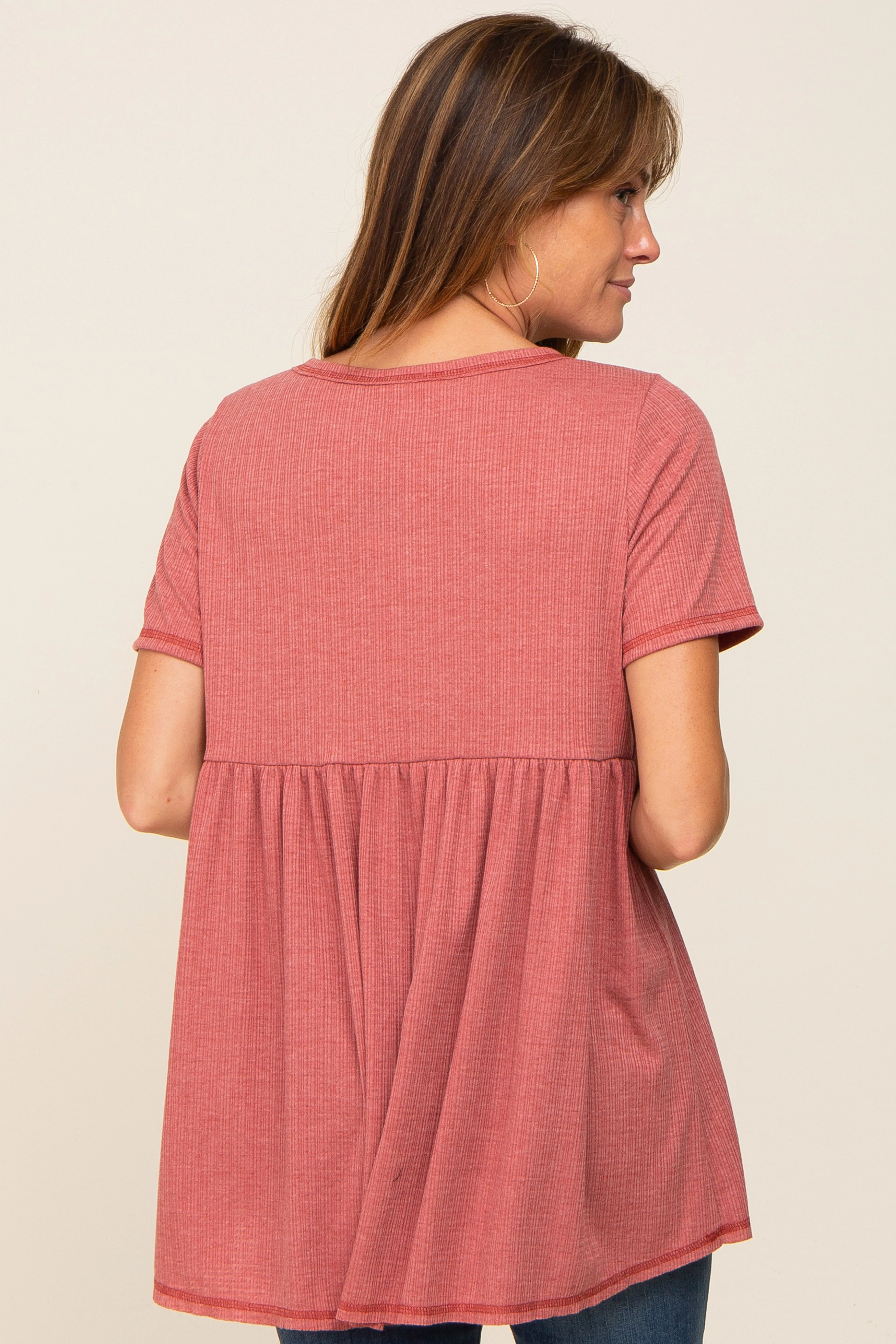 Red V Neck Top sold by Pinkblush product image thumbnail 3