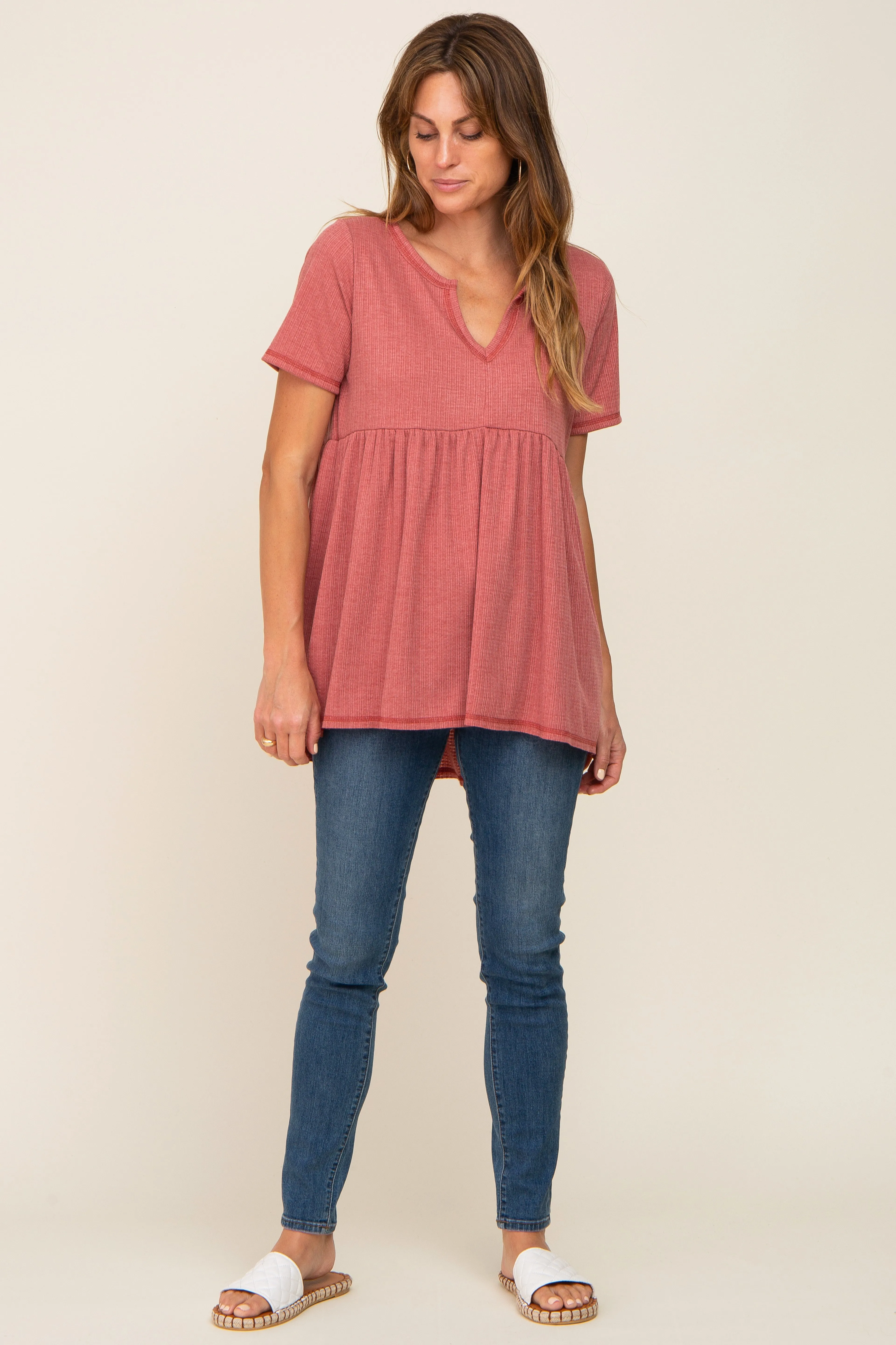 Red V Neck Top sold by Pinkblush product image thumbnail 4