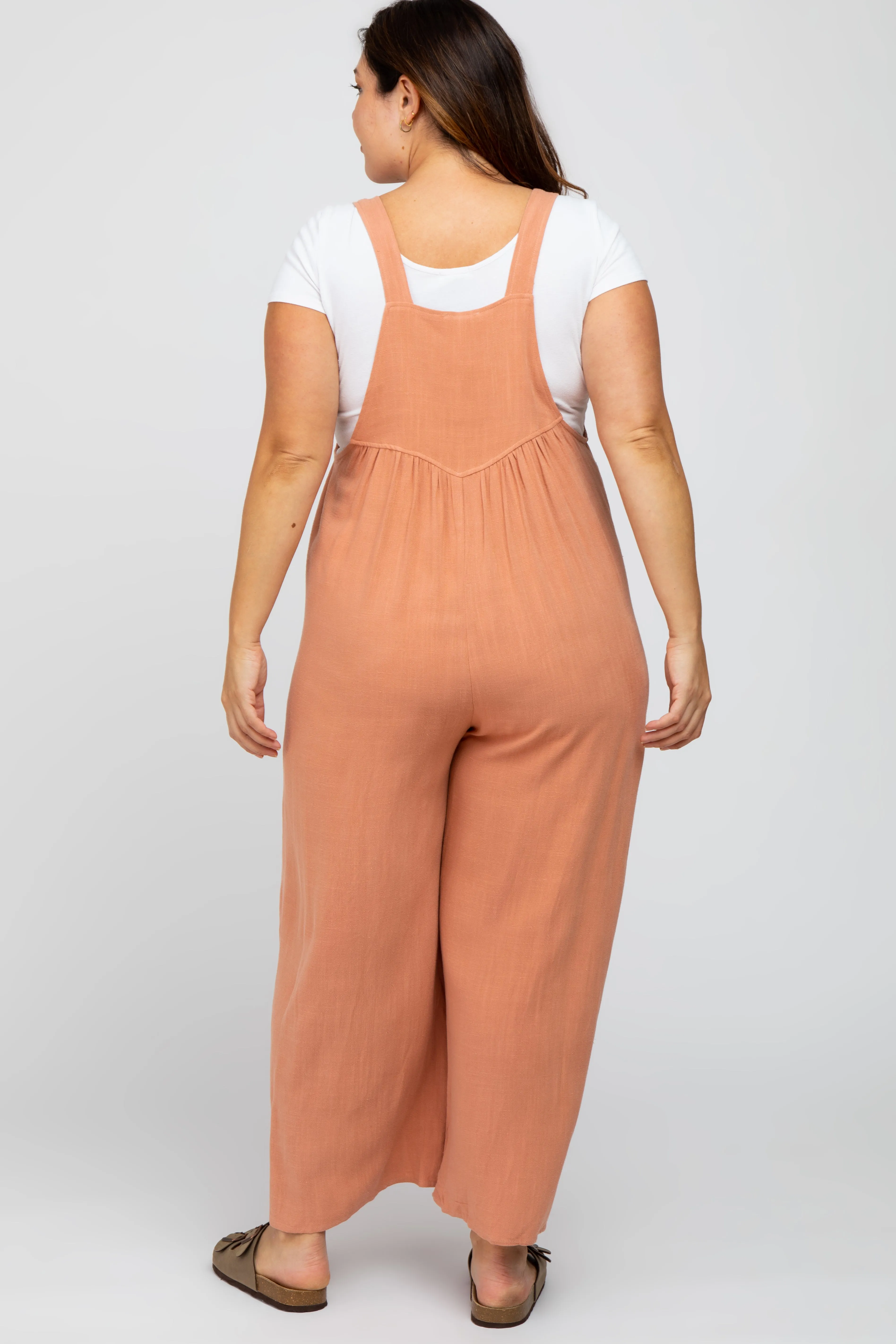 Mauve Linen Plus Overalls sold by Pinkblush product image thumbnail 3