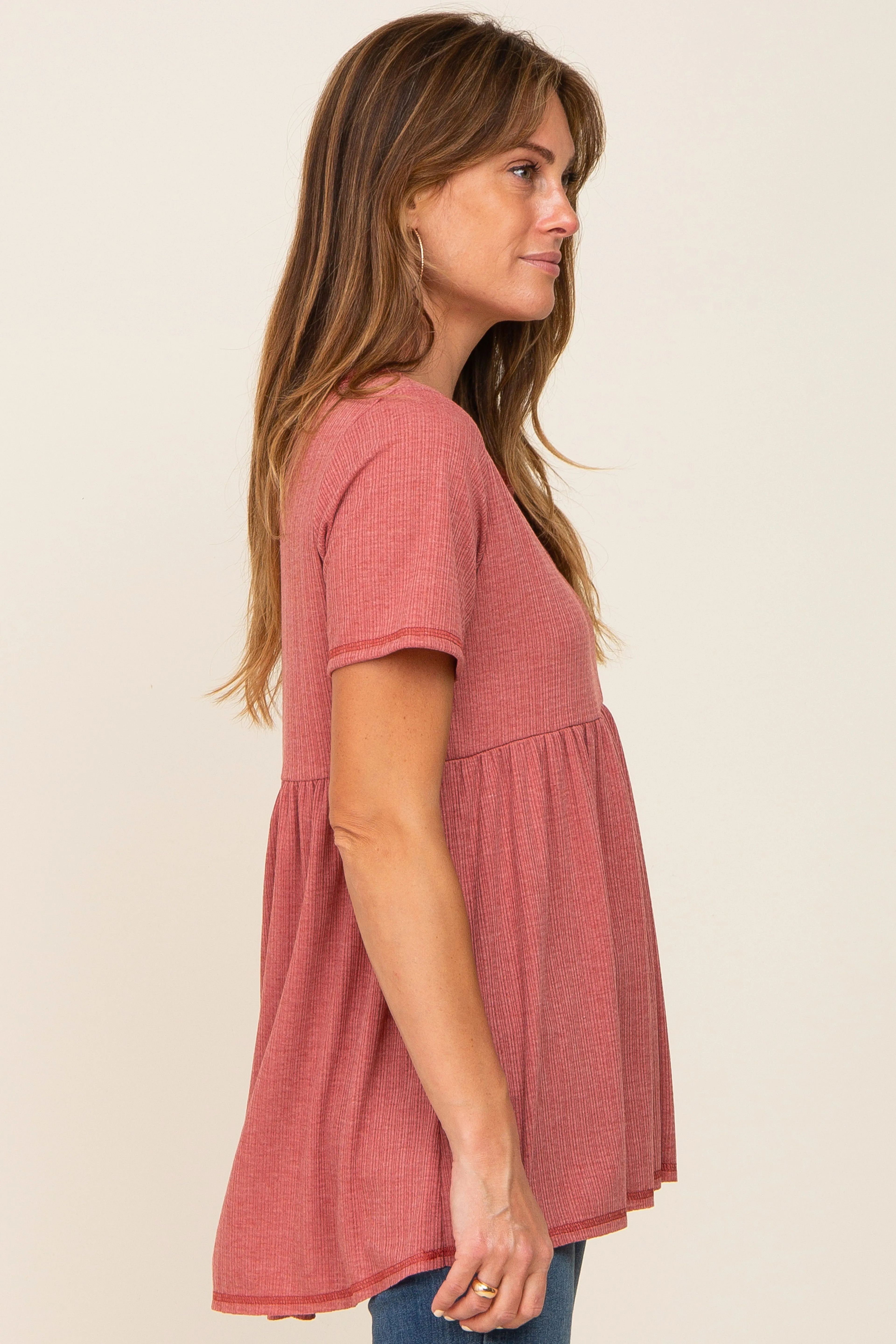 Red V Neck Top sold by Pinkblush product image thumbnail 2